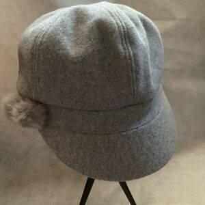 NWT Gray Cap with Pom Pom